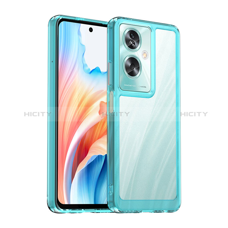 Silikon Schutzhülle Rahmen Tasche Hülle Durchsichtig Transparent J01S für Oppo A2 5G Cyan Plus