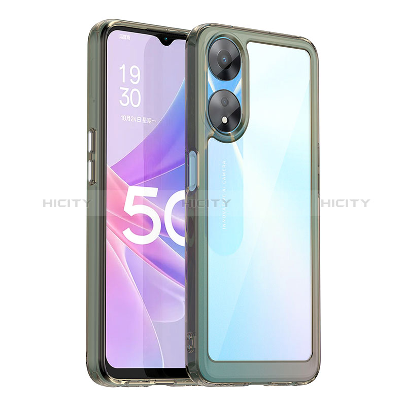 Silikon Schutzhülle Rahmen Tasche Hülle Durchsichtig Transparent J01S für Oppo A78 5G Grau