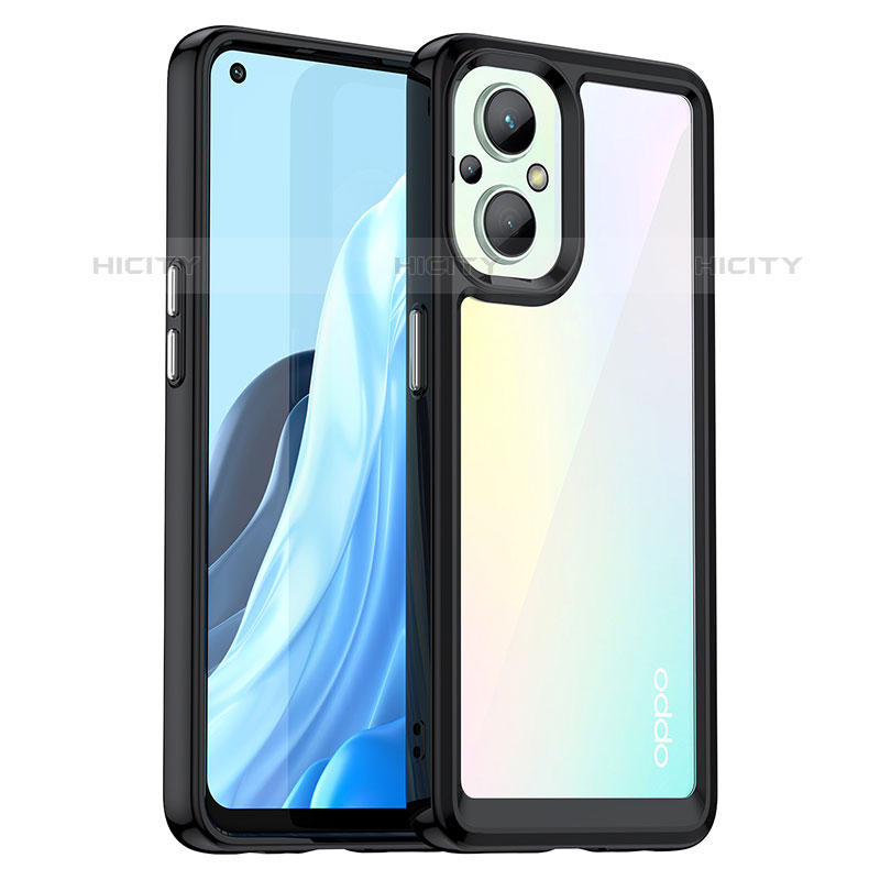 Silikon Schutzhülle Rahmen Tasche Hülle Durchsichtig Transparent J01S für Oppo F21 Pro 5G Schwarz Plus