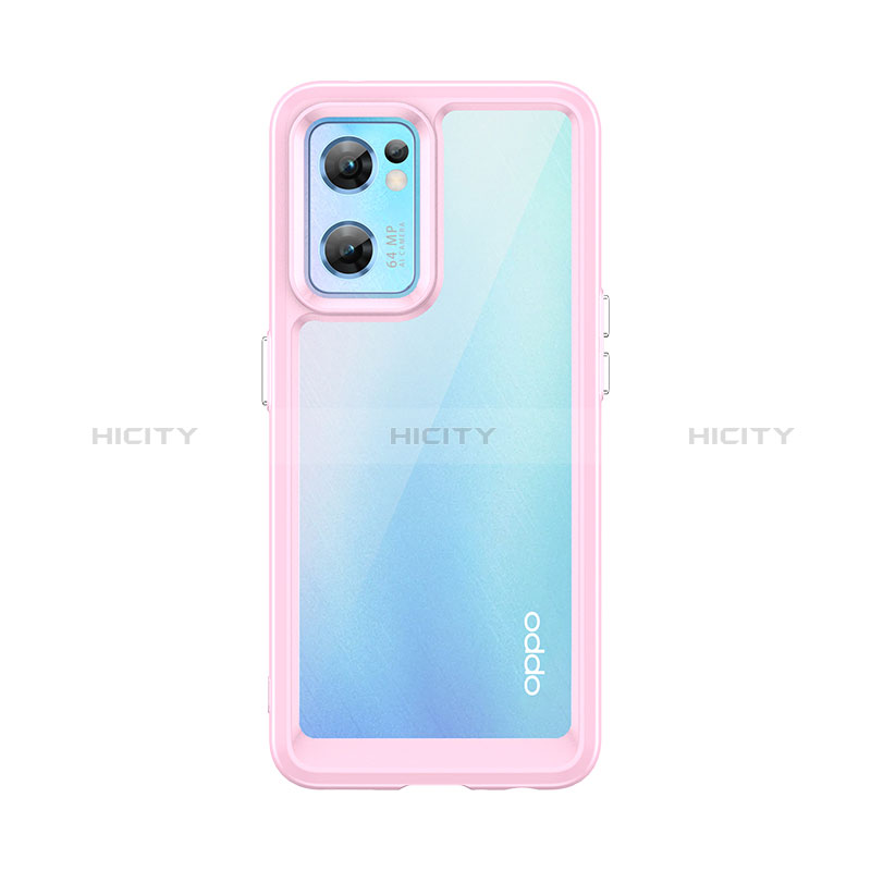 Silikon Schutzhülle Rahmen Tasche Hülle Durchsichtig Transparent J01S für Oppo Find X5 Lite 5G Rosa