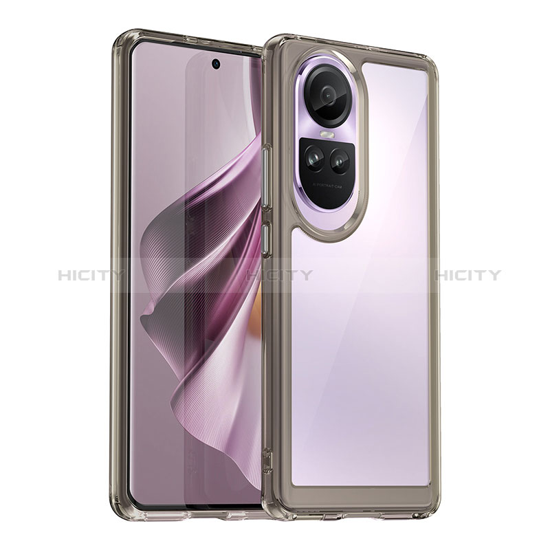 Silikon Schutzhülle Rahmen Tasche Hülle Durchsichtig Transparent J01S für Oppo Reno10 Pro 5G Grau