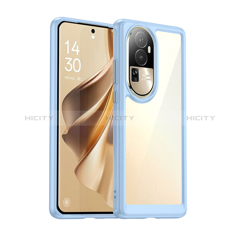 Silikon Schutzhülle Rahmen Tasche Hülle Durchsichtig Transparent J01S für Oppo Reno10 Pro+ Plus 5G Blau Plus