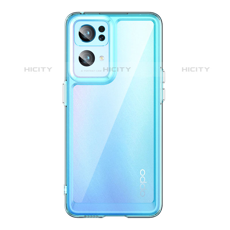 Silikon Schutzhülle Rahmen Tasche Hülle Durchsichtig Transparent J01S für Oppo Reno7 Pro 5G Cyan Plus