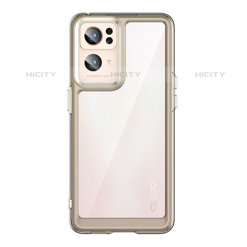 Silikon Schutzhülle Rahmen Tasche Hülle Durchsichtig Transparent J01S für Oppo Reno7 Pro 5G Grau