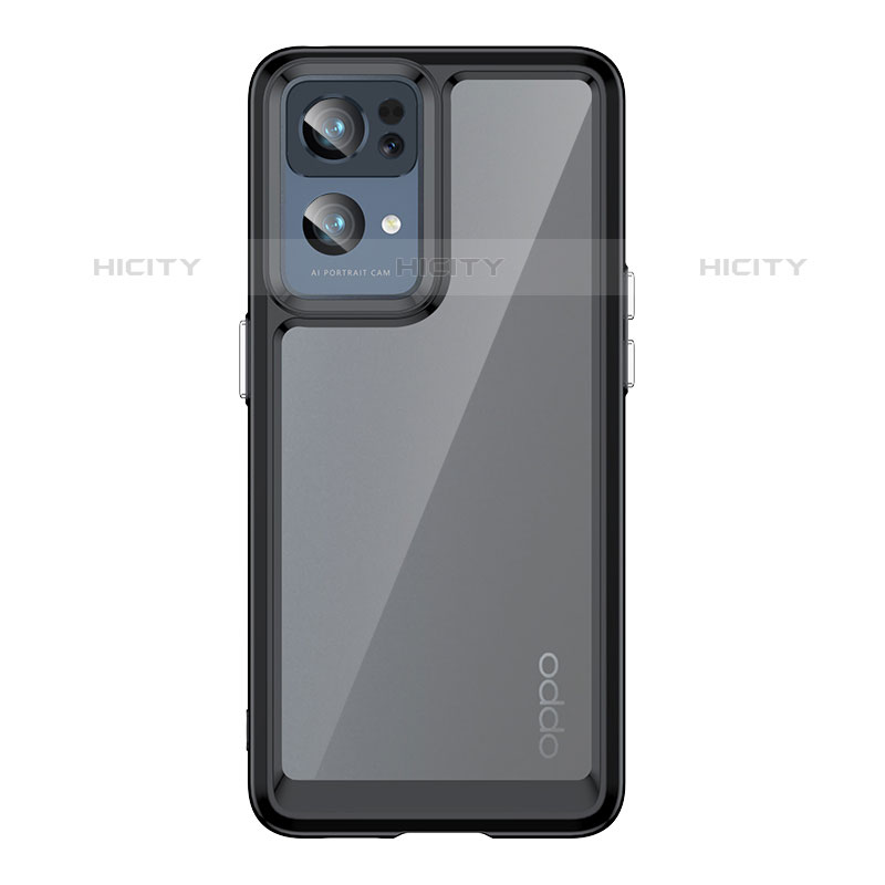 Silikon Schutzhülle Rahmen Tasche Hülle Durchsichtig Transparent J01S für Oppo Reno7 Pro 5G Schwarz