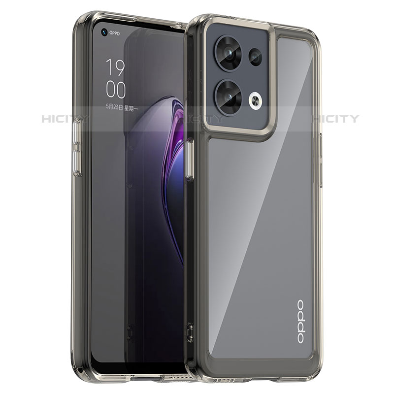 Silikon Schutzhülle Rahmen Tasche Hülle Durchsichtig Transparent J01S für Oppo Reno8 5G Grau