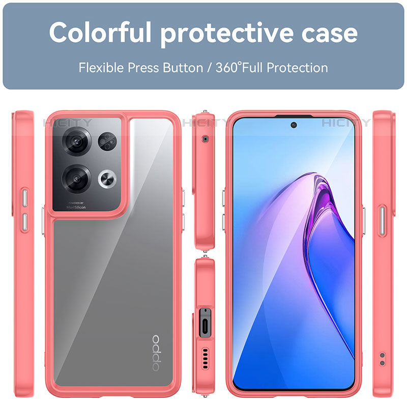 Silikon Schutzhülle Rahmen Tasche Hülle Durchsichtig Transparent J01S für Oppo Reno8 Pro 5G