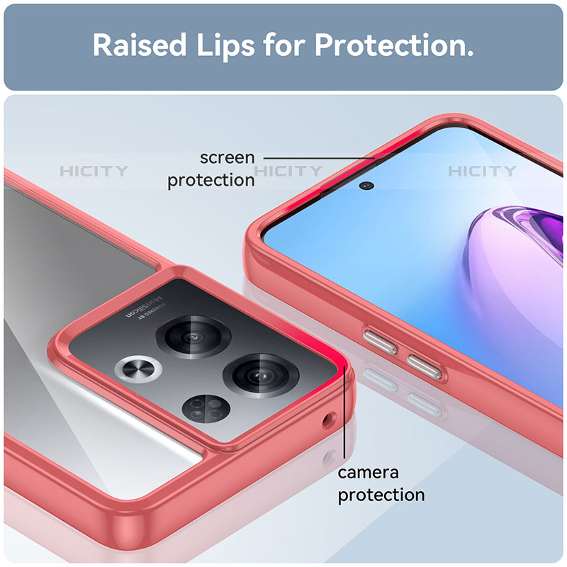 Silikon Schutzhülle Rahmen Tasche Hülle Durchsichtig Transparent J01S für Oppo Reno8 Pro 5G