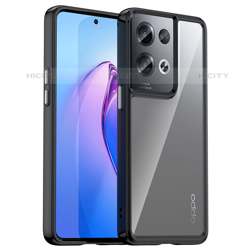 Silikon Schutzhülle Rahmen Tasche Hülle Durchsichtig Transparent J01S für Oppo Reno8 Pro 5G Schwarz