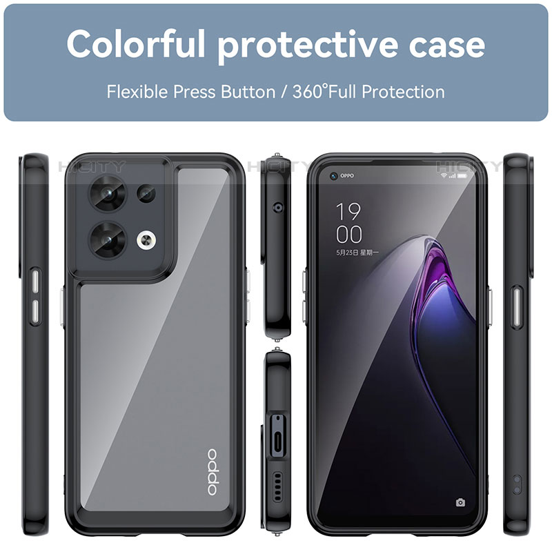 Silikon Schutzhülle Rahmen Tasche Hülle Durchsichtig Transparent J01S für Oppo Reno9 Pro 5G