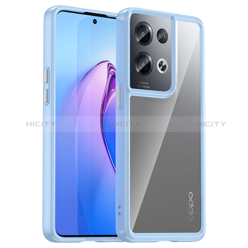 Silikon Schutzhülle Rahmen Tasche Hülle Durchsichtig Transparent J01S für Oppo Reno9 Pro+ Plus 5G Blau Plus