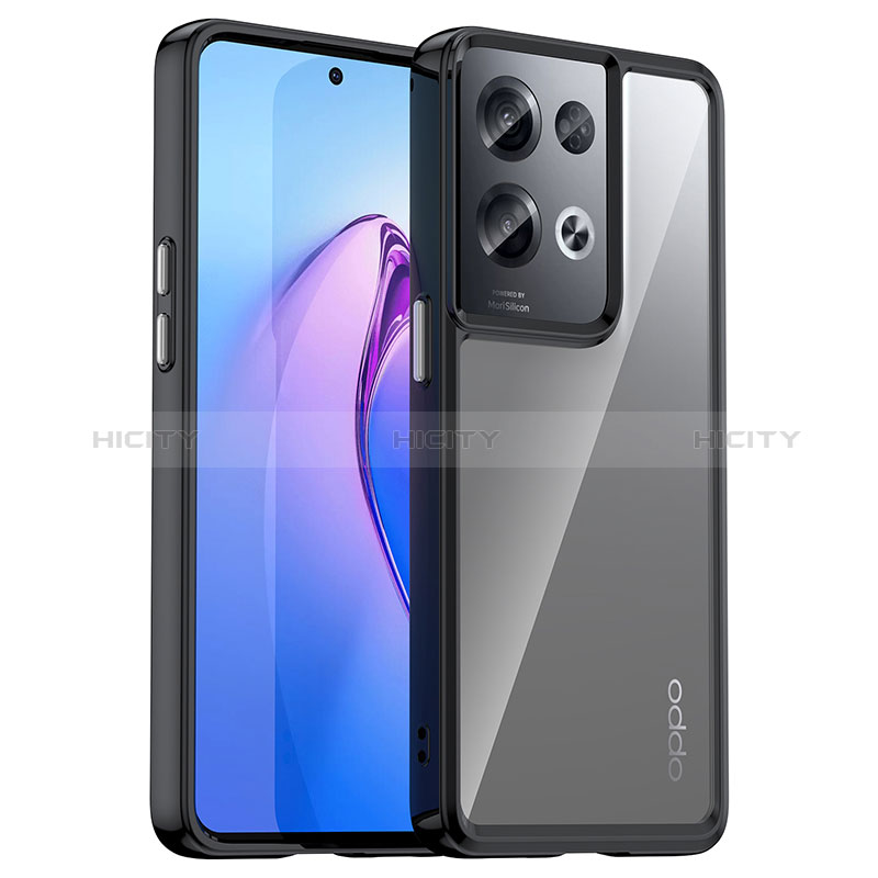 Silikon Schutzhülle Rahmen Tasche Hülle Durchsichtig Transparent J01S für Oppo Reno9 Pro+ Plus 5G Schwarz