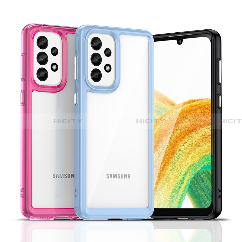 Silikon Schutzhülle Rahmen Tasche Hülle Durchsichtig Transparent J01S für Samsung Galaxy A33 5G groß