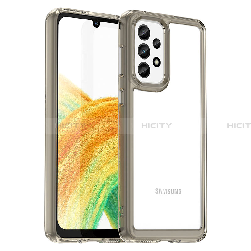 Silikon Schutzhülle Rahmen Tasche Hülle Durchsichtig Transparent J01S für Samsung Galaxy A33 5G Grau Plus