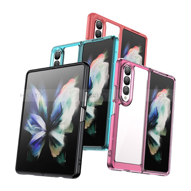 Silikon Schutzhülle Rahmen Tasche Hülle Durchsichtig Transparent J01S für Samsung Galaxy Z Fold3 5G groß