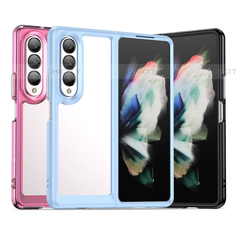 Silikon Schutzhülle Rahmen Tasche Hülle Durchsichtig Transparent J01S für Samsung Galaxy Z Fold4 5G groß