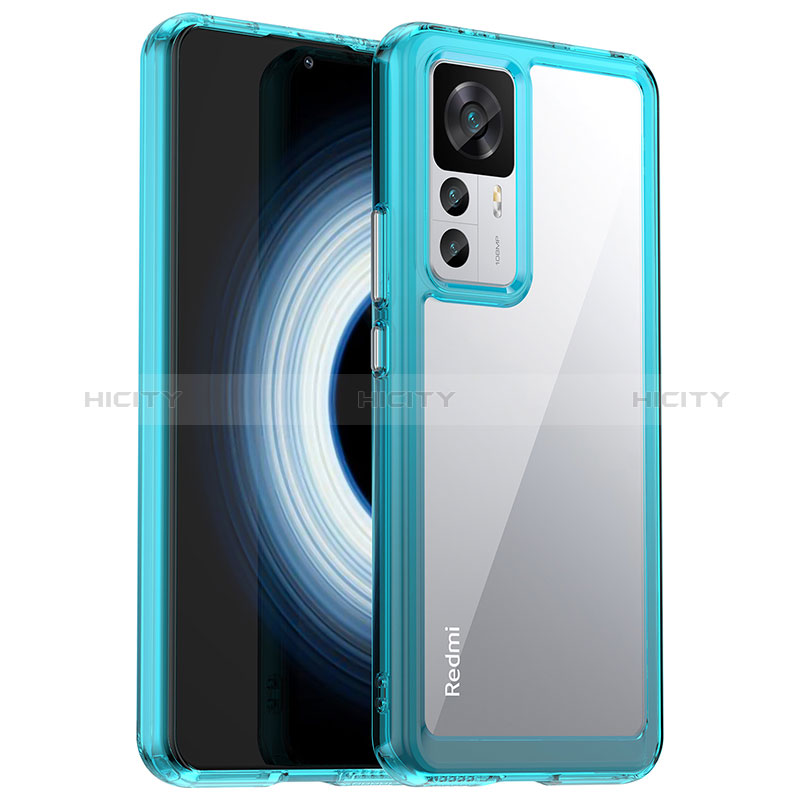 Silikon Schutzhülle Rahmen Tasche Hülle Durchsichtig Transparent J01S für Xiaomi Mi 12T 5G Cyan