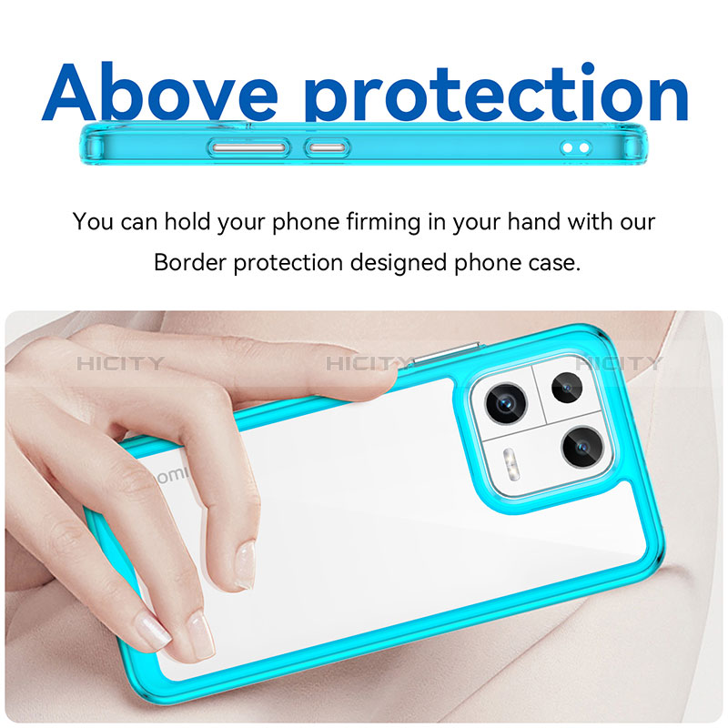 Silikon Schutzhülle Rahmen Tasche Hülle Durchsichtig Transparent J01S für Xiaomi Mi 13 5G groß