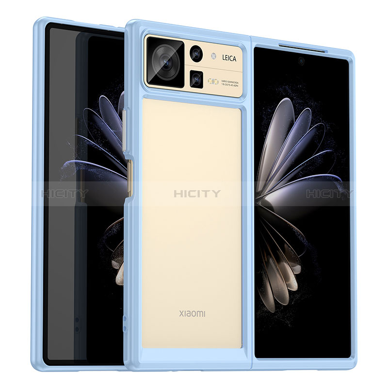 Silikon Schutzhülle Rahmen Tasche Hülle Durchsichtig Transparent J01S für Xiaomi Mix Fold 2 5G Blau Plus