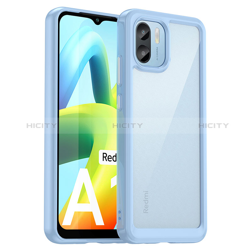 Silikon Schutzhülle Rahmen Tasche Hülle Durchsichtig Transparent J01S für Xiaomi Redmi A2 Blau