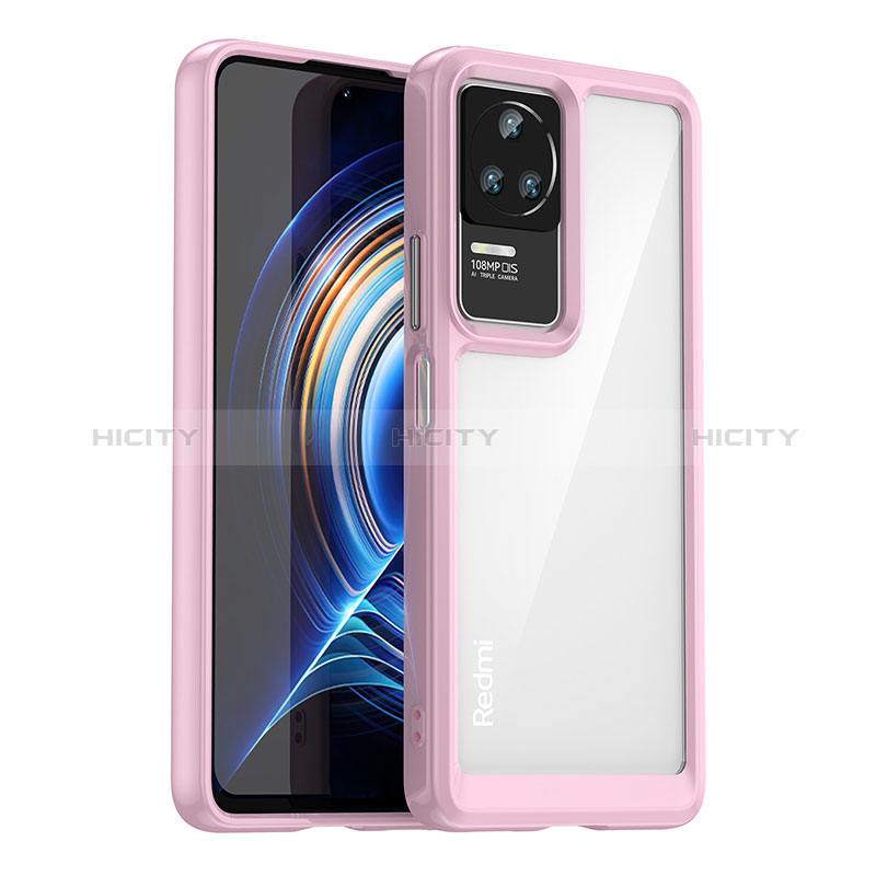 Silikon Schutzhülle Rahmen Tasche Hülle Durchsichtig Transparent J01S für Xiaomi Redmi K50 Pro 5G Rosa