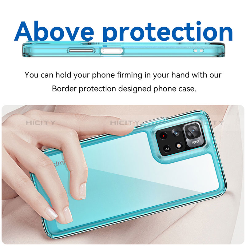 Silikon Schutzhülle Rahmen Tasche Hülle Durchsichtig Transparent J01S für Xiaomi Redmi Note 11 5G groß