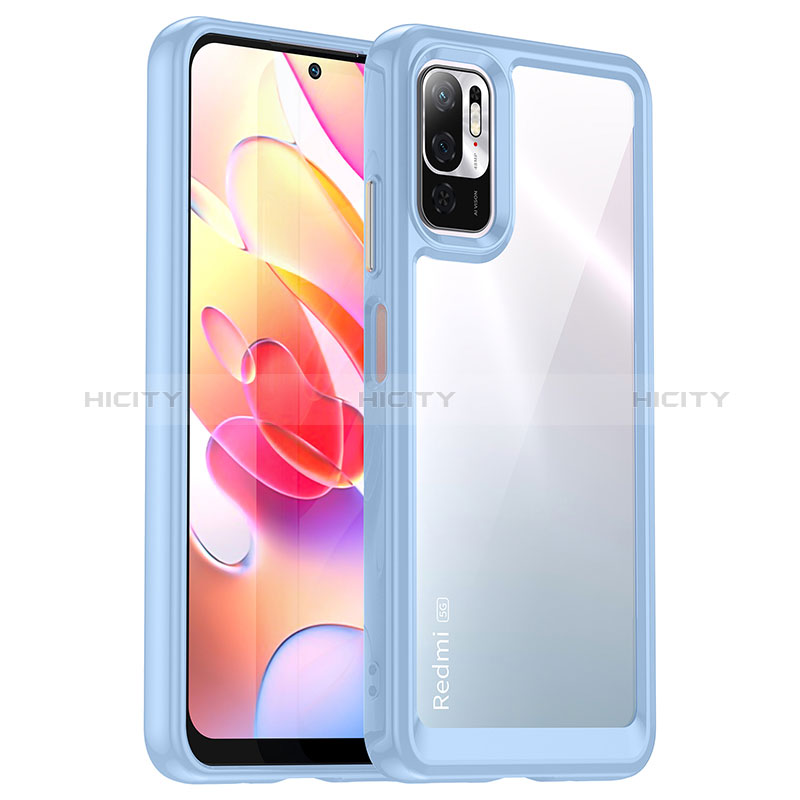 Silikon Schutzhülle Rahmen Tasche Hülle Durchsichtig Transparent J01S für Xiaomi Redmi Note 11 SE 5G Blau