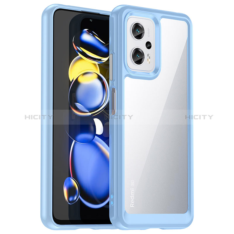 Silikon Schutzhülle Rahmen Tasche Hülle Durchsichtig Transparent J01S für Xiaomi Redmi Note 11T Pro 5G Blau