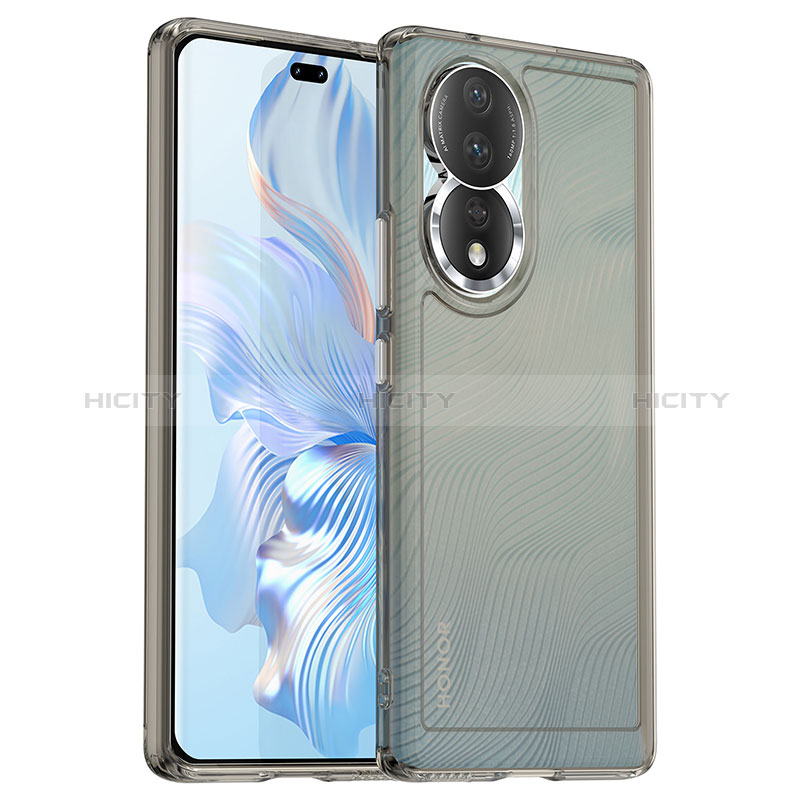 Silikon Schutzhülle Rahmen Tasche Hülle Durchsichtig Transparent J02S für Huawei Honor 80 5G Grau