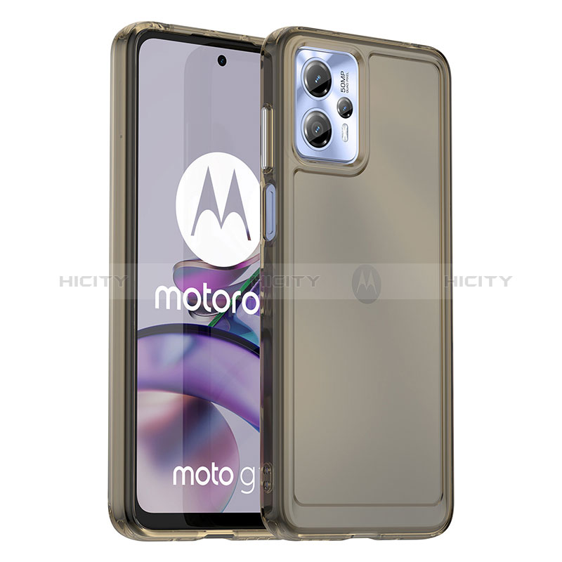 Silikon Schutzhülle Rahmen Tasche Hülle Durchsichtig Transparent J02S für Motorola Moto G13 Grau