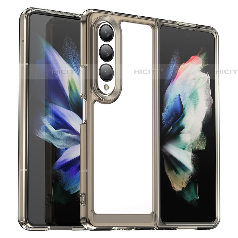 Silikon Schutzhülle Rahmen Tasche Hülle Durchsichtig Transparent J02S für Samsung Galaxy Z Fold4 5G Grau Plus