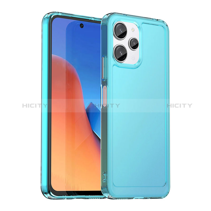 Silikon Schutzhülle Rahmen Tasche Hülle Durchsichtig Transparent J02S für Xiaomi Poco M6 Pro 5G Blau