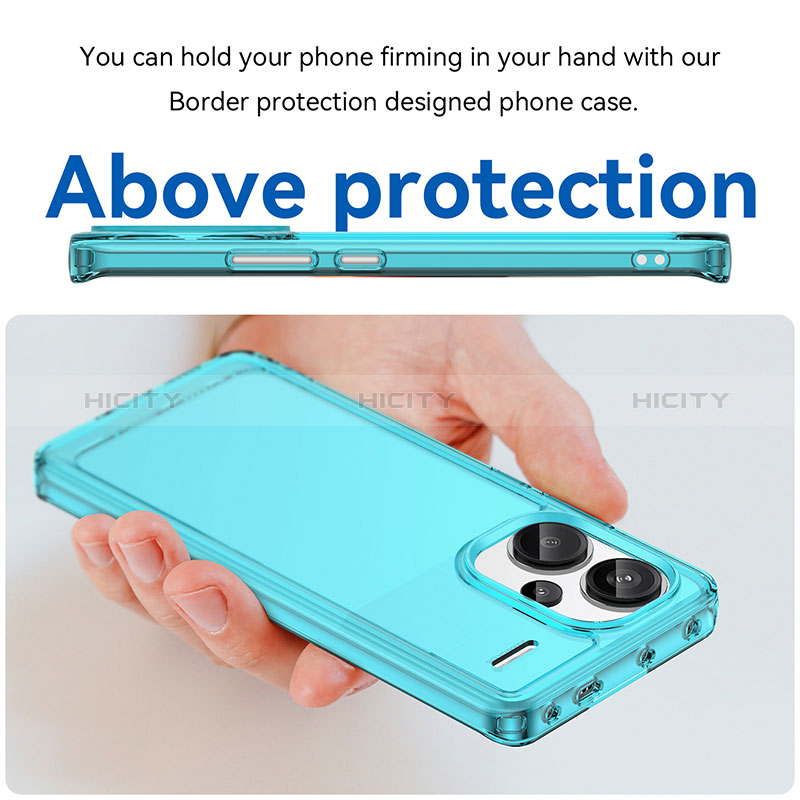 Silikon Schutzhülle Rahmen Tasche Hülle Durchsichtig Transparent J02S für Xiaomi Redmi Note 13 Pro+ Plus 5G groß