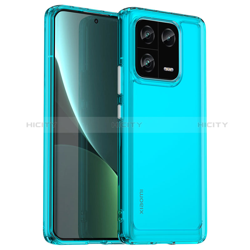 Silikon Schutzhülle Rahmen Tasche Hülle Durchsichtig Transparent J04S für Xiaomi Mi 13 Pro 5G Blau