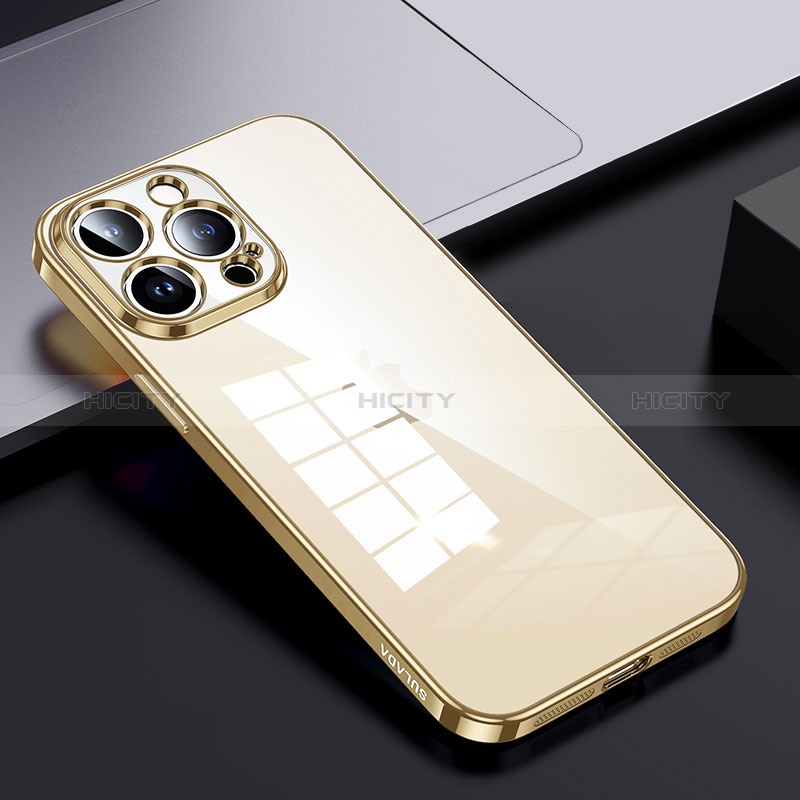 Silikon Schutzhülle Rahmen Tasche Hülle Durchsichtig Transparent LD2 für Apple iPhone 13 Pro Gold