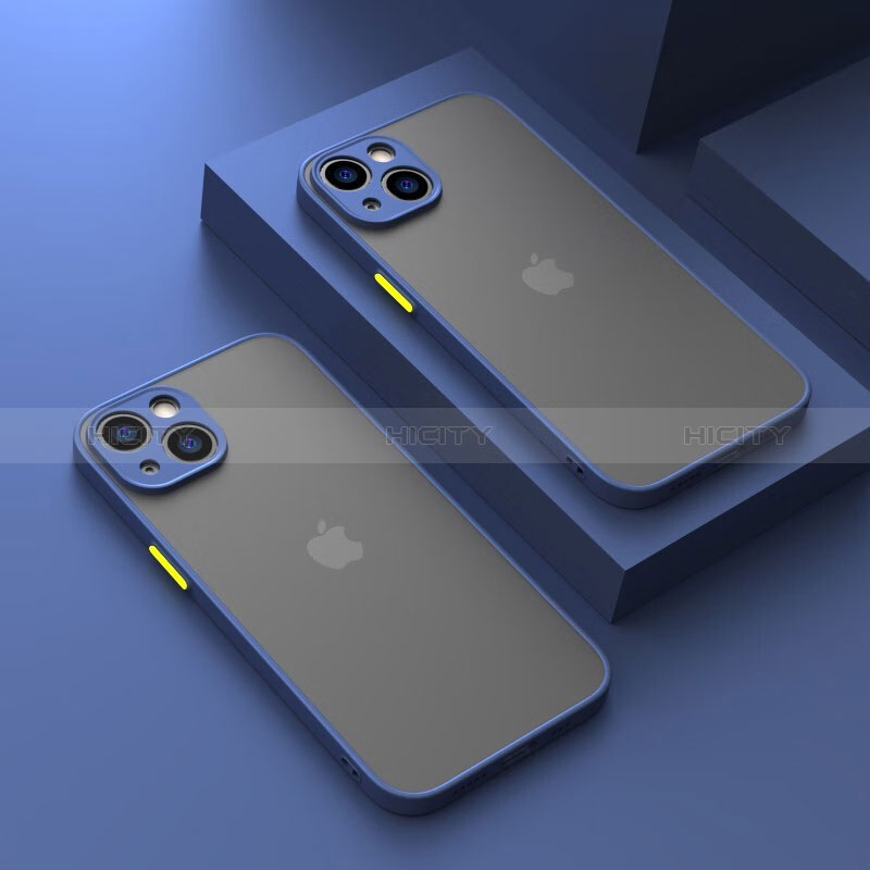 Silikon Schutzhülle Rahmen Tasche Hülle Durchsichtig Transparent LS1 für Apple iPhone 14 Plus Blau Plus
