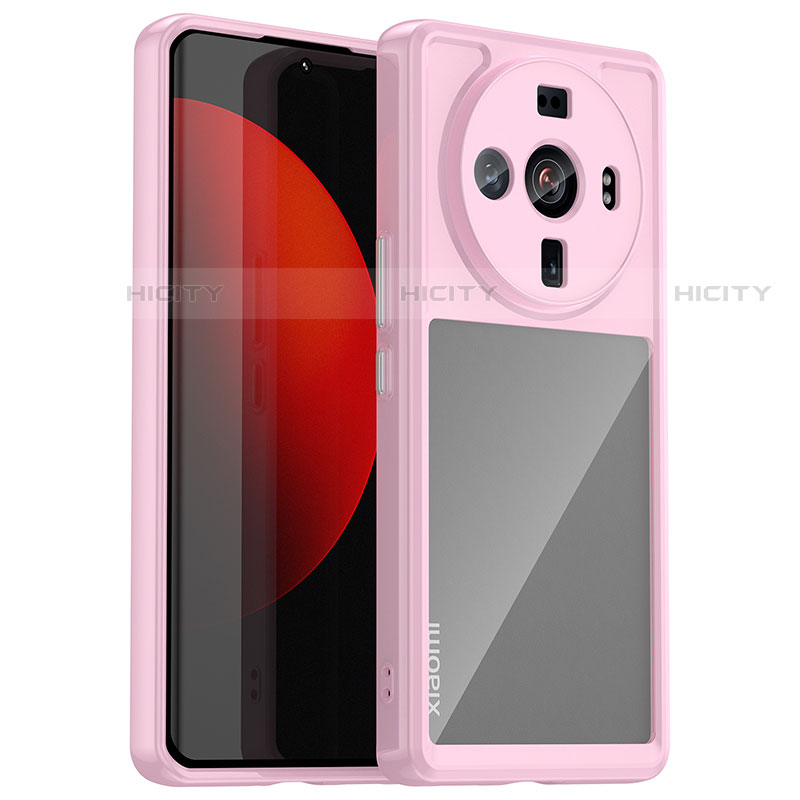 Silikon Schutzhülle Rahmen Tasche Hülle Durchsichtig Transparent M01 für Xiaomi Mi 12 Ultra 5G Rosa