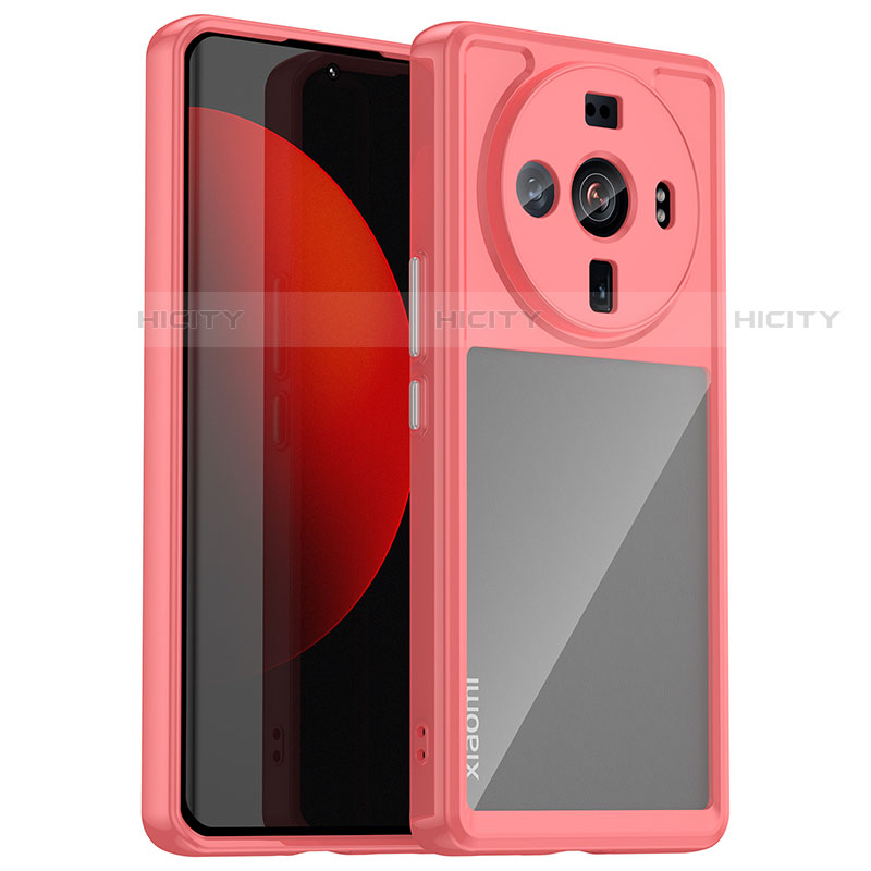 Silikon Schutzhülle Rahmen Tasche Hülle Durchsichtig Transparent M01 für Xiaomi Mi 12 Ultra 5G Rot Plus