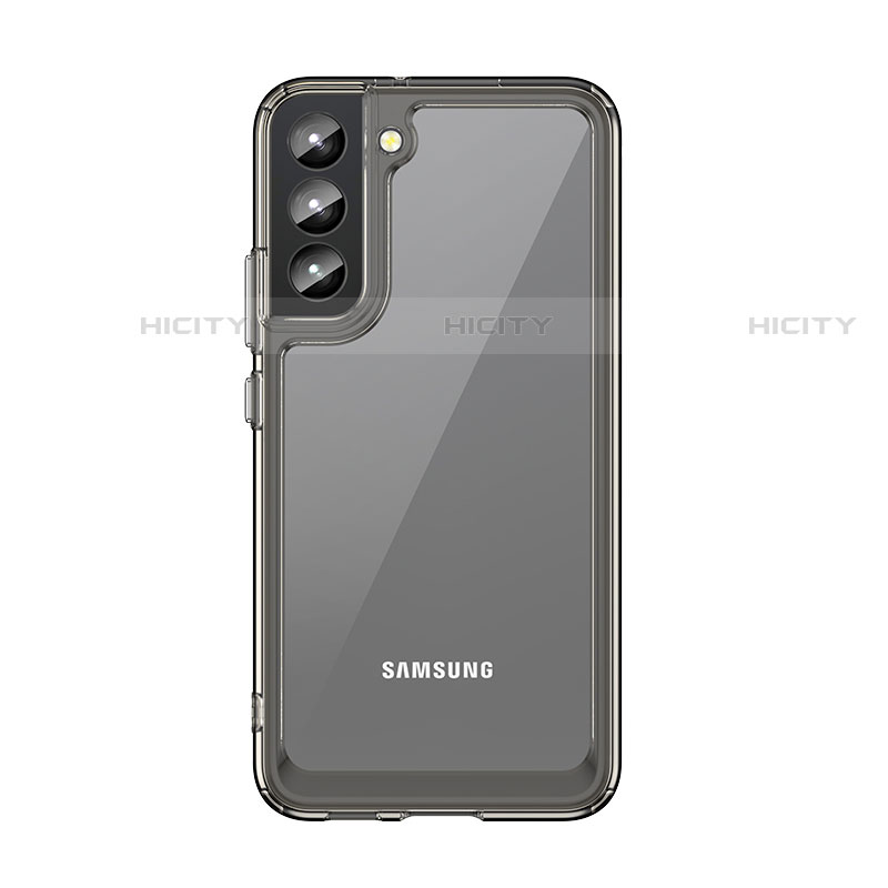 Silikon Schutzhülle Rahmen Tasche Hülle Durchsichtig Transparent M03 für Samsung Galaxy S21 5G Grau