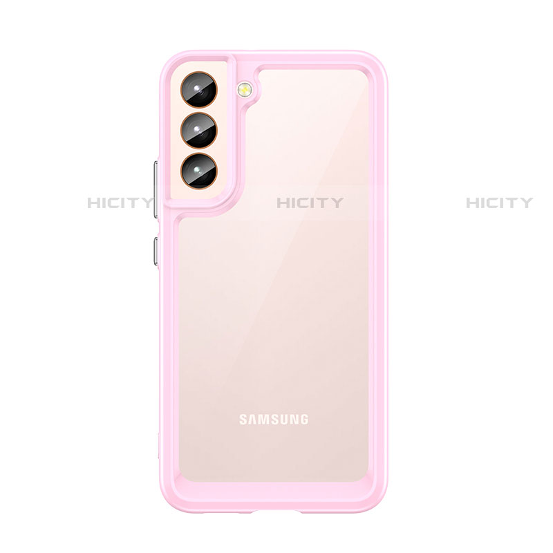Silikon Schutzhülle Rahmen Tasche Hülle Durchsichtig Transparent M03 für Samsung Galaxy S21 FE 5G Rosa Plus
