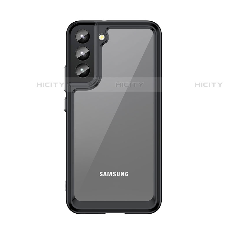 Silikon Schutzhülle Rahmen Tasche Hülle Durchsichtig Transparent M03 für Samsung Galaxy S21 FE 5G Schwarz Plus