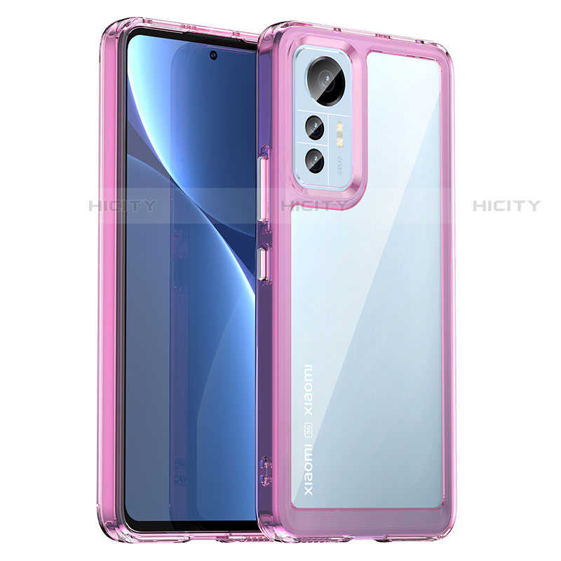 Silikon Schutzhülle Rahmen Tasche Hülle Durchsichtig Transparent M06 für Xiaomi Mi 12 Lite 5G Pink