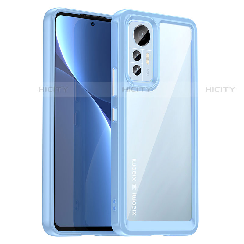 Silikon Schutzhülle Rahmen Tasche Hülle Durchsichtig Transparent M06 für Xiaomi Mi 12 Pro 5G Blau