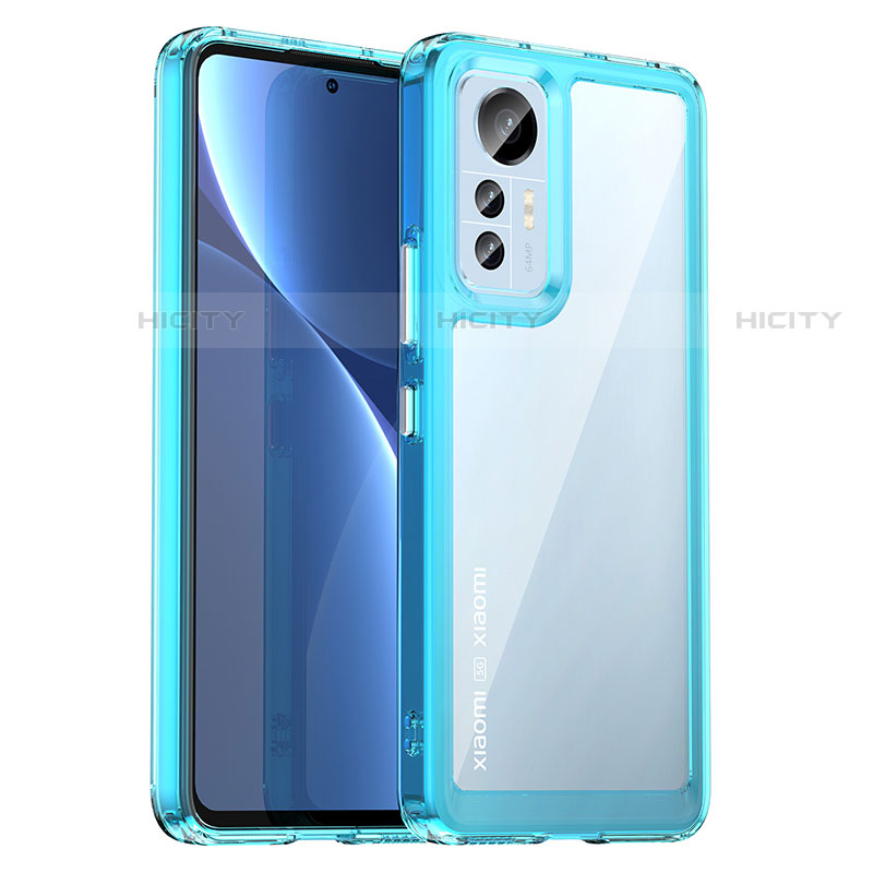 Silikon Schutzhülle Rahmen Tasche Hülle Durchsichtig Transparent M06 für Xiaomi Mi 12 Pro 5G Hellblau