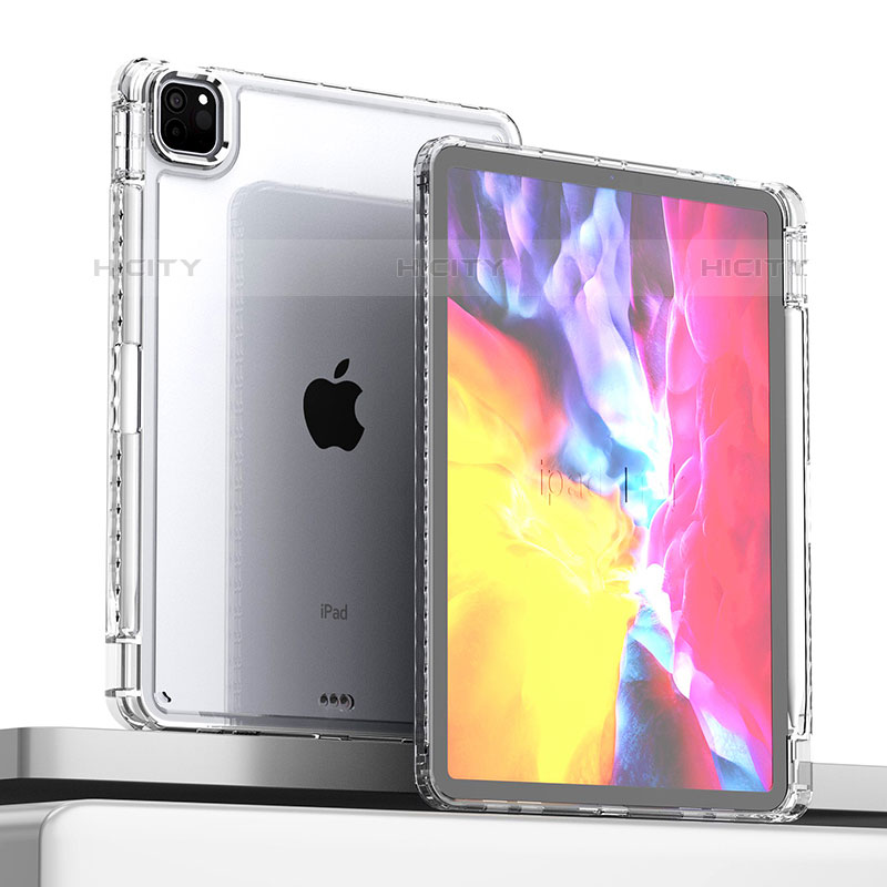 Silikon Schutzhülle Rahmen Tasche Hülle Durchsichtig Transparent P01 für Apple iPad Pro 11 (2021) groß