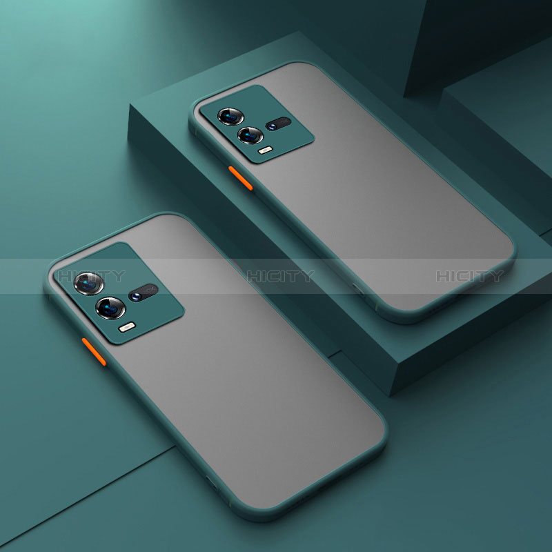 Silikon Schutzhülle Rahmen Tasche Hülle Durchsichtig Transparent P01 für Vivo iQOO 10 5G Nachtgrün
