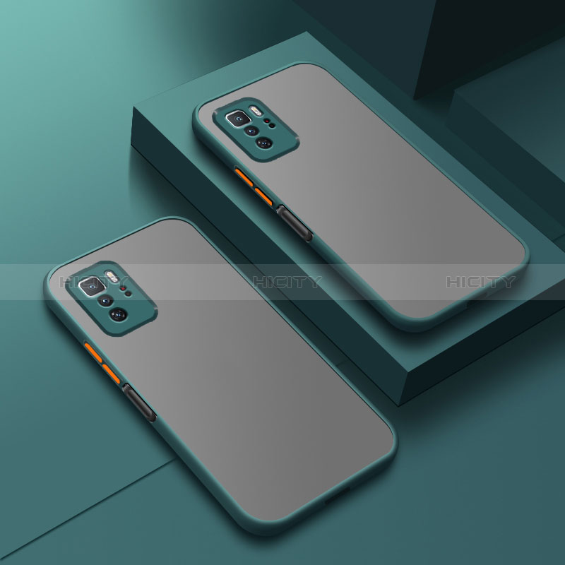 Silikon Schutzhülle Rahmen Tasche Hülle Durchsichtig Transparent P01 für Xiaomi Redmi Note 10 Pro 5G Grün Plus