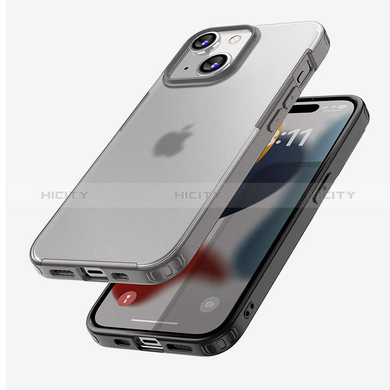Silikon Schutzhülle Rahmen Tasche Hülle Durchsichtig Transparent QC1 für Apple iPhone 14 Plus