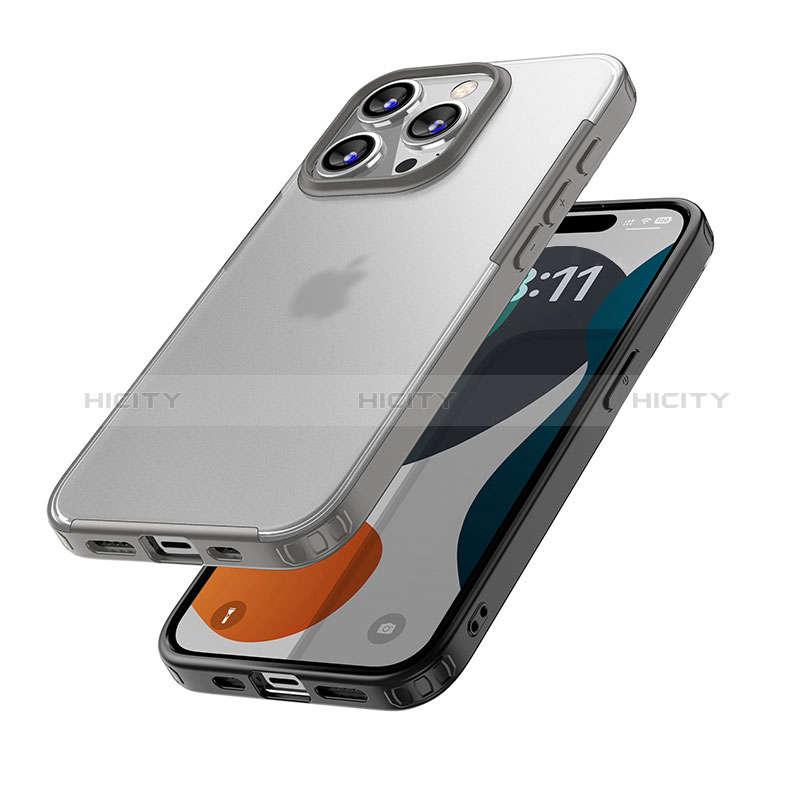 Silikon Schutzhülle Rahmen Tasche Hülle Durchsichtig Transparent QC1 für Apple iPhone 14 Pro Max
