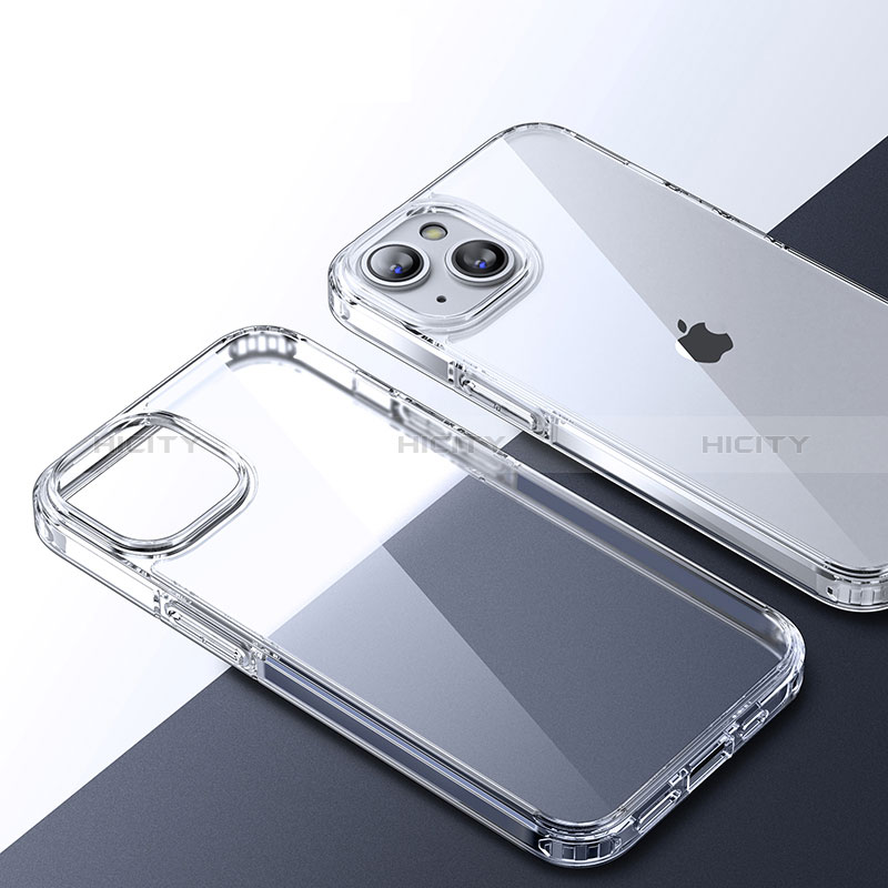 Silikon Schutzhülle Rahmen Tasche Hülle Durchsichtig Transparent QC2 für Apple iPhone 14 Plus groß